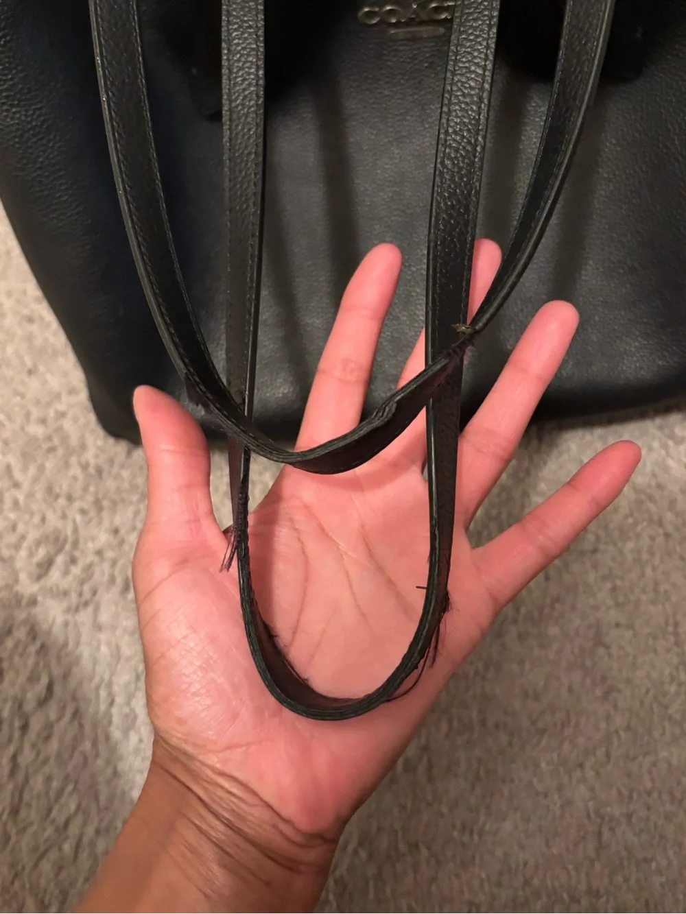 Coach Black Pebbled Leather Tote Bag